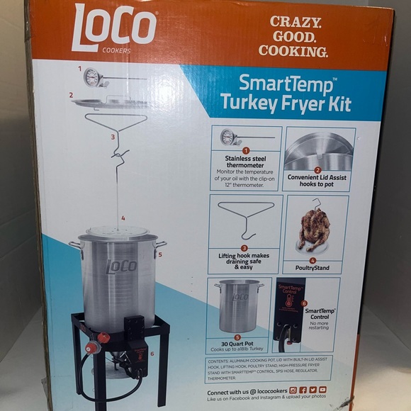 Loco Cooker 30 Quart Smart Temp Turkey Fryer Kit New In Box - Picture 3 of 5